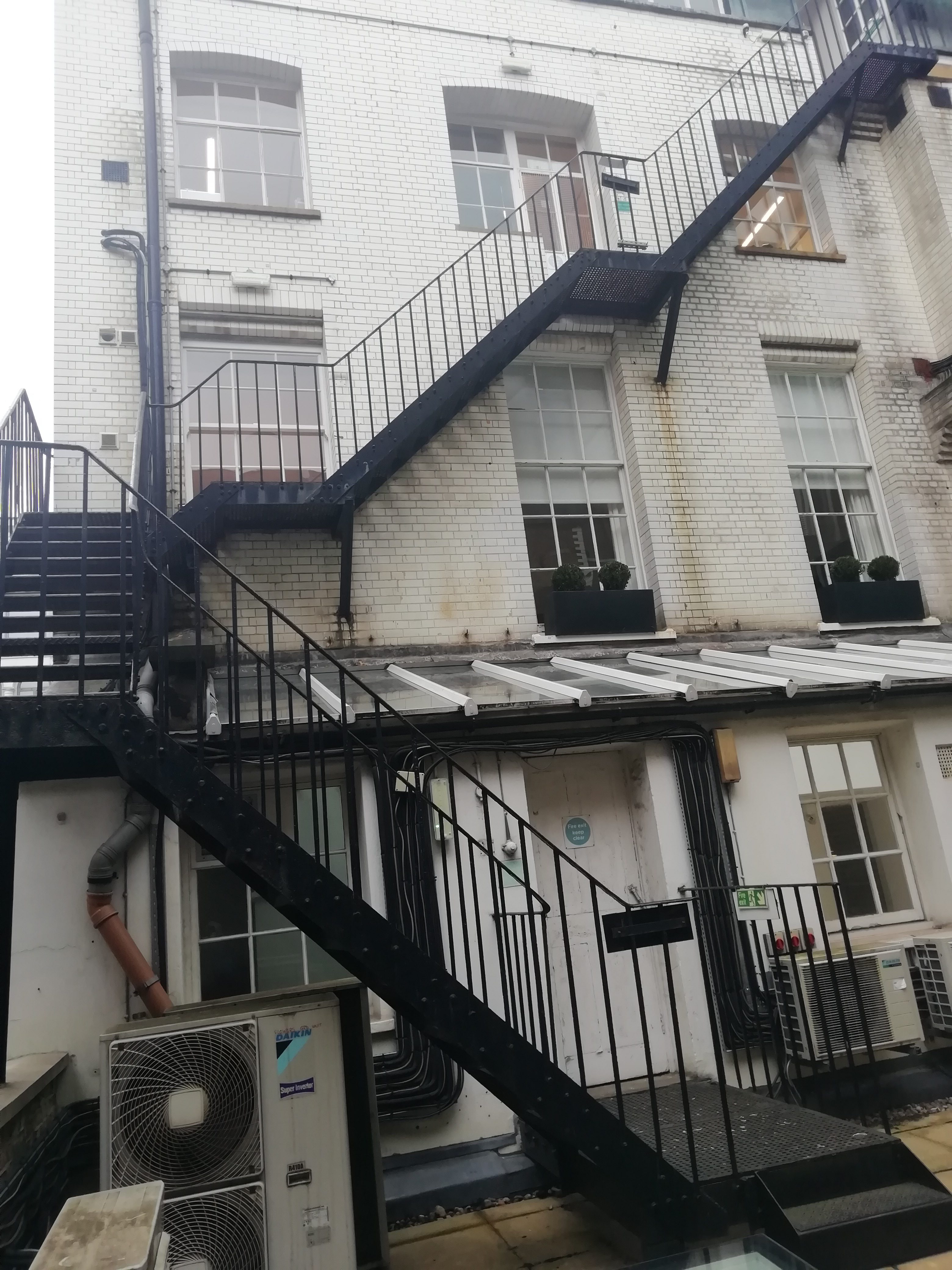 External metal staircase, Cork Street London